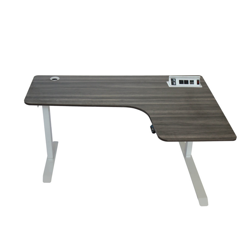 Inbox Zero Height Adjustable LShaped Standing Desk with Built in